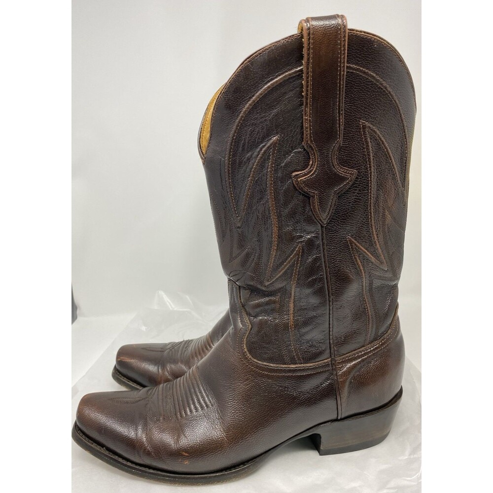 JRC & Sons Creed Goat Leather Western Cowboy Boots Men's 10.5D Brown 10.5 D